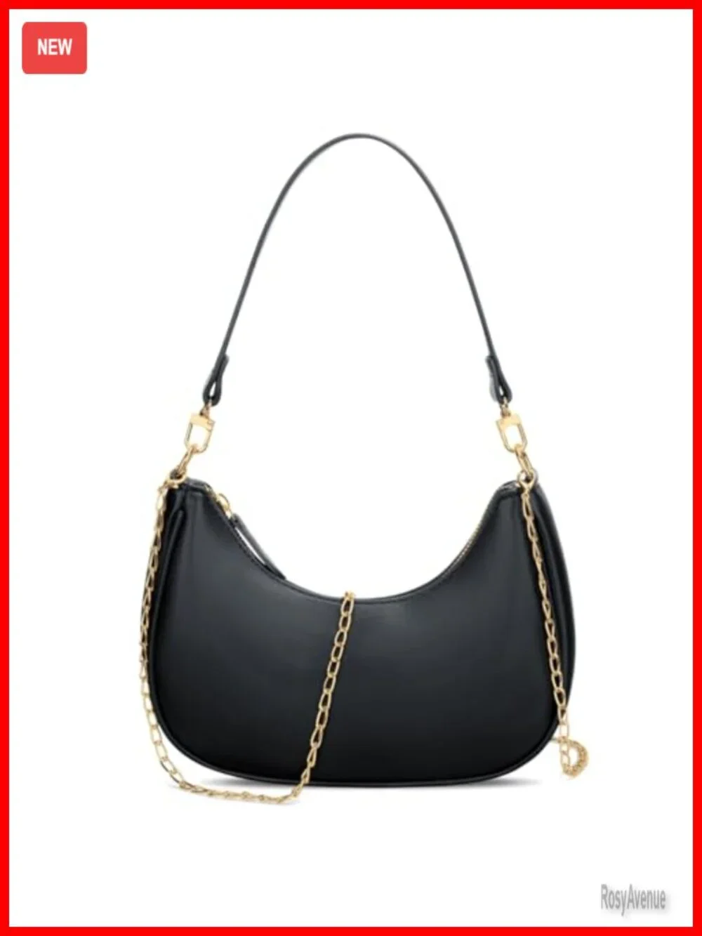 Small Crescent Hobo Bag PU Leather Crossbody Shoulder Purse Clutch Handbag